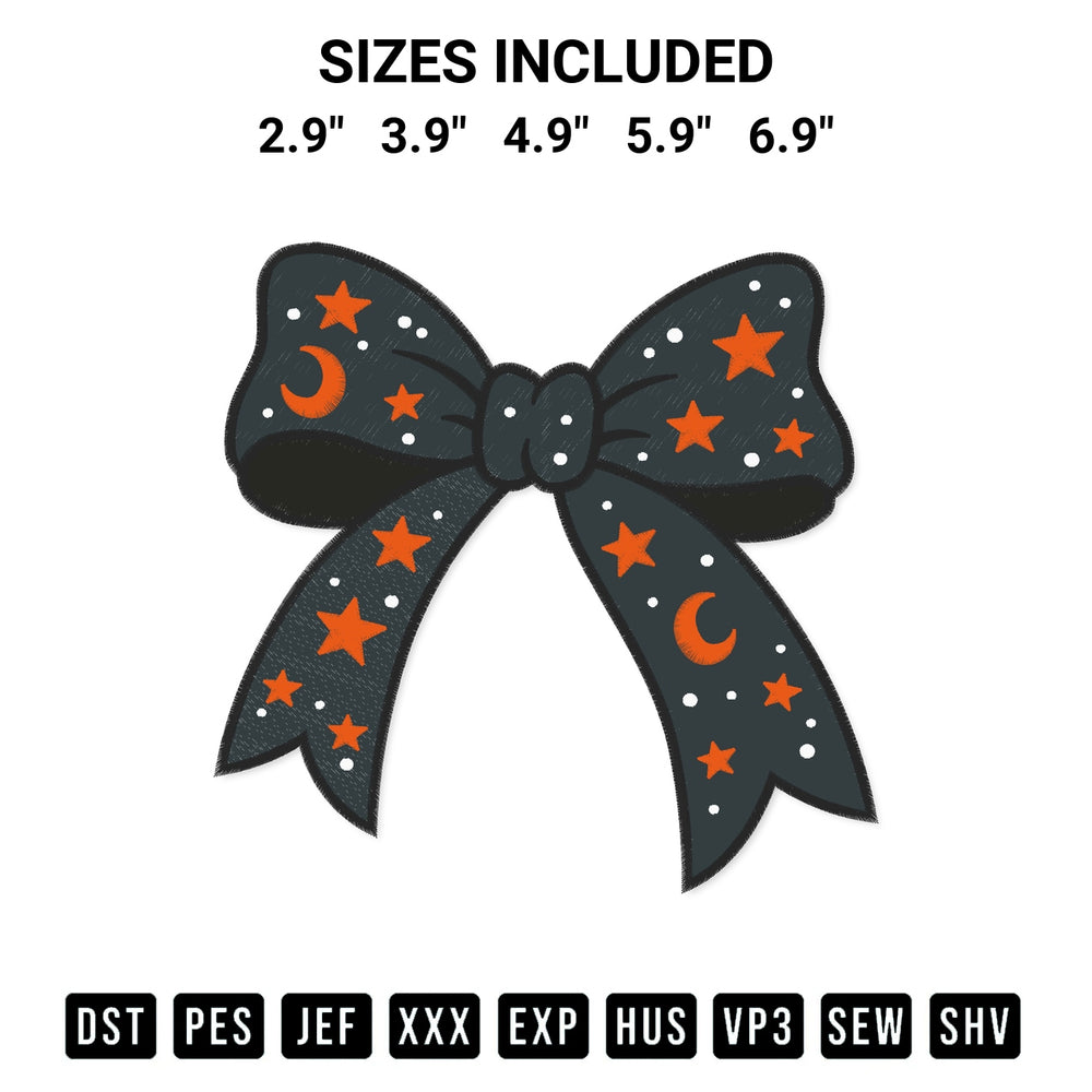 Elevate your next project with our Coquette Bow Halloween Embroidery Design embroidery file. Shop high-quality digital patterns instantly at Designspacks.com. Available sizes: 2.9", 3.9", 4.9", 5.9", 6.9".