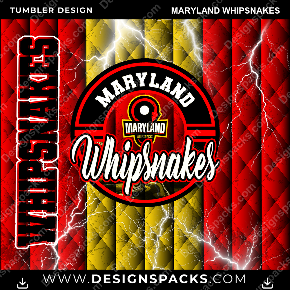 Lacrosse Diamond Maryland Whipsnakes Tumbler Digital Wrap Design