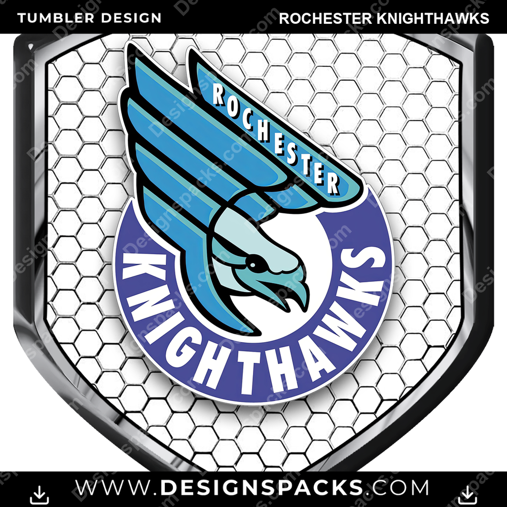 Lacrosse Shield Rochester Knighthawks Tumbler Digital Wrap Design