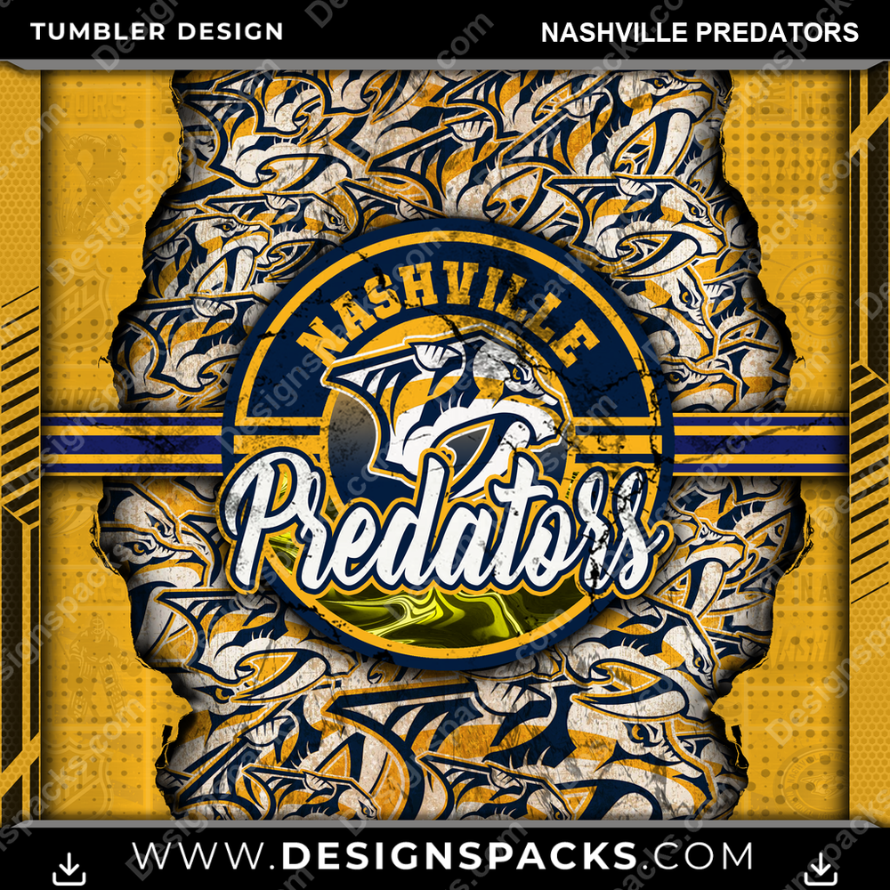 Hockey Ripped Nashville Predators Tumbler Digital Wrap Design
