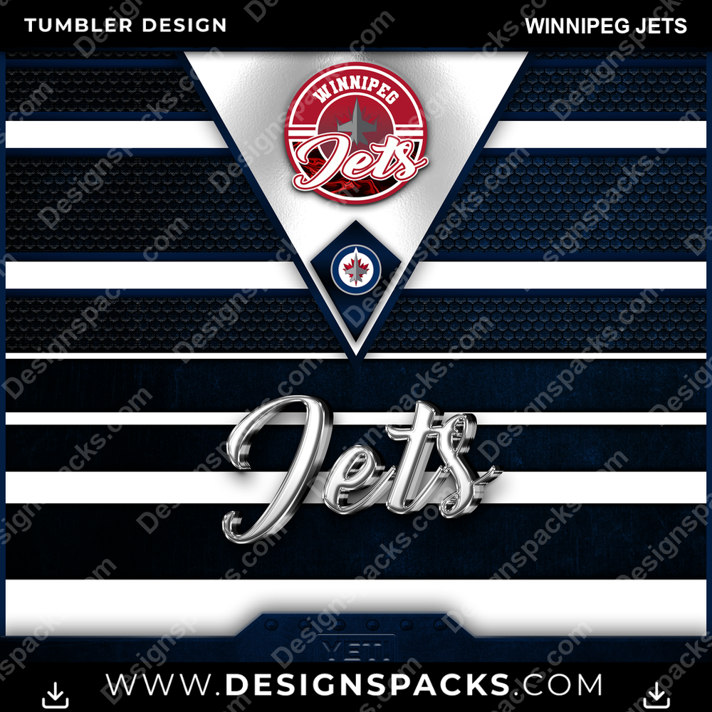 Ice Hockey YETI Winnipeg Jets Tumbler Digital Wrap Design