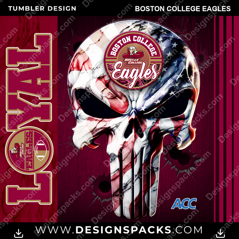 College Sport Loyal Boston College Eagles Tumbler Digital Wrap Design