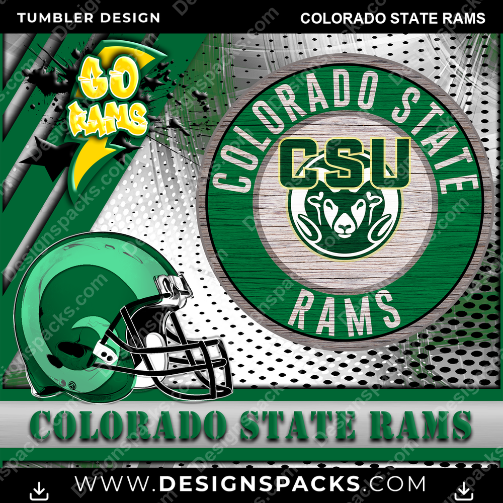 College Sport Go Team 2 Colorado State Rams NCAA College Sport Tumbler Digital Wrap Design Download
