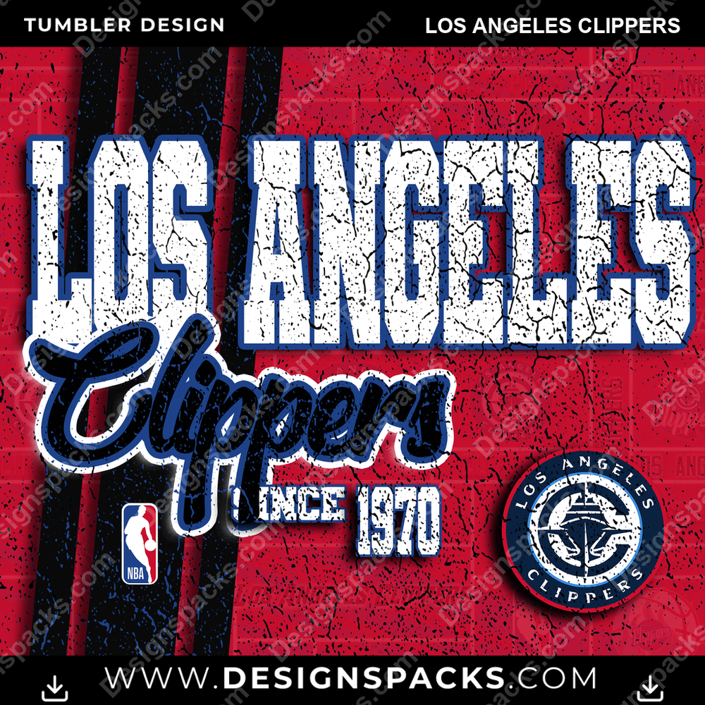 Basketball Grunge Los Angeles Clippers NBA Basketball Tumbler Digital Wrap Design Download