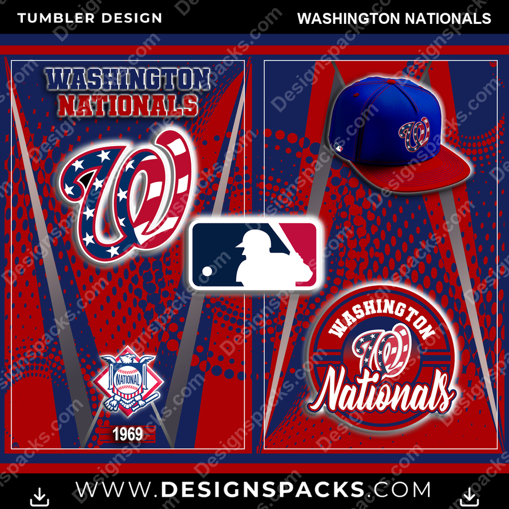 Baseball Team Logo Washington Nationals Tumbler Digital Wrap Design