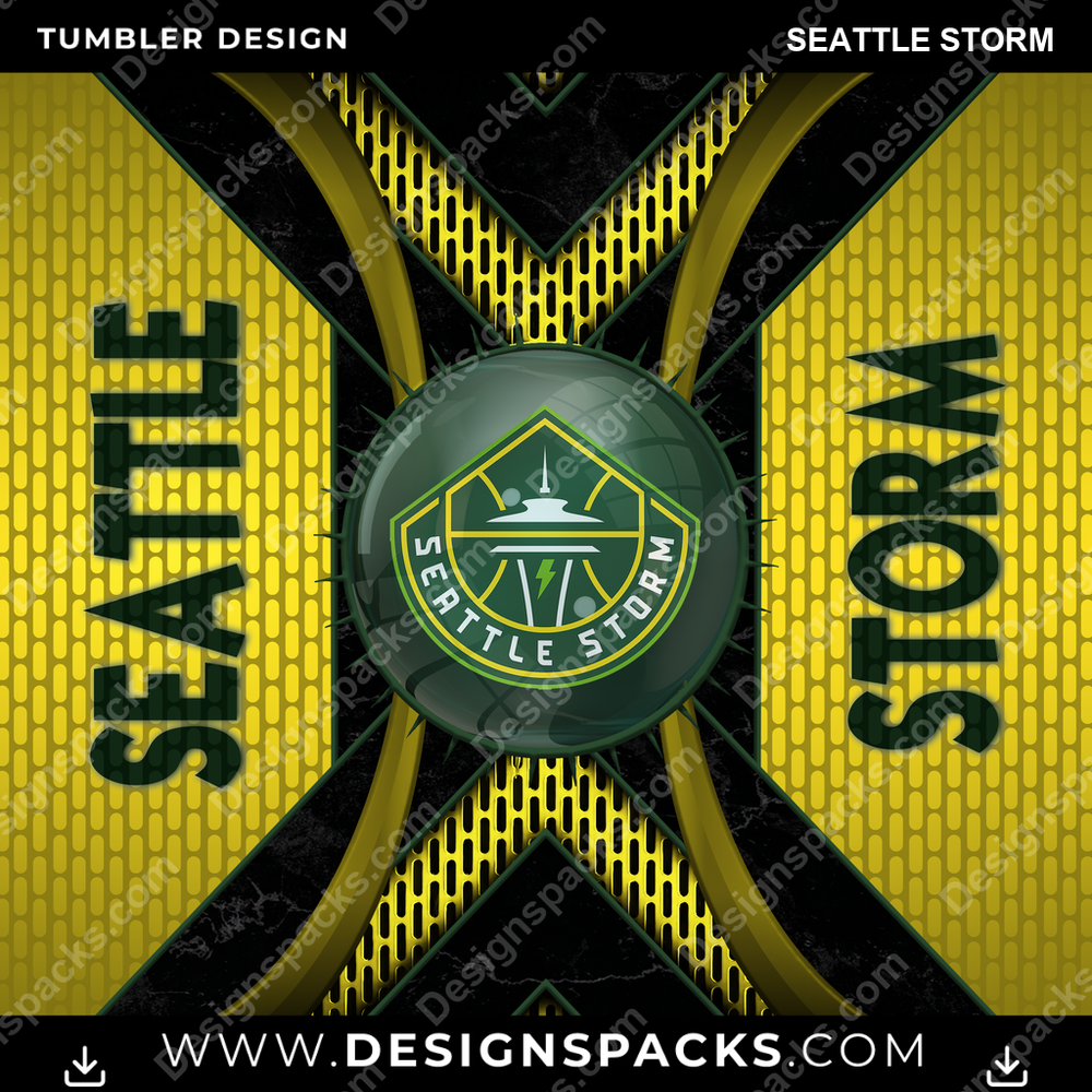 Basketball Metal Grating Seattle Storm Tumbler Digital Wrap Design
