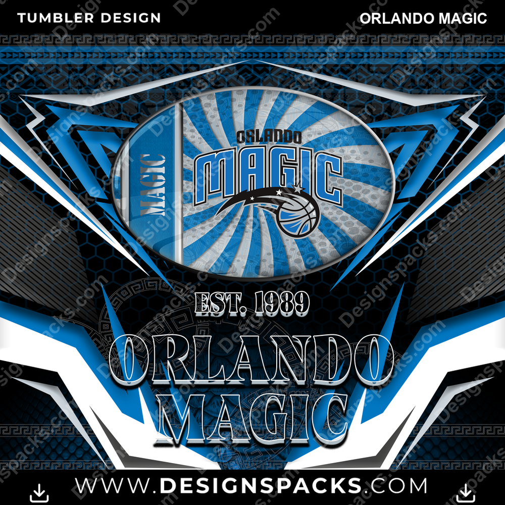 Basketball Tribal Orlando Magic Tumbler Digital Wrap Design