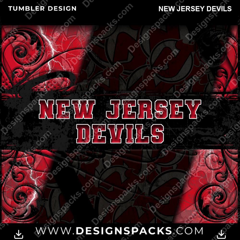 Hockey Elegant New Jersey Devils Tumbler Digital Wrap Design