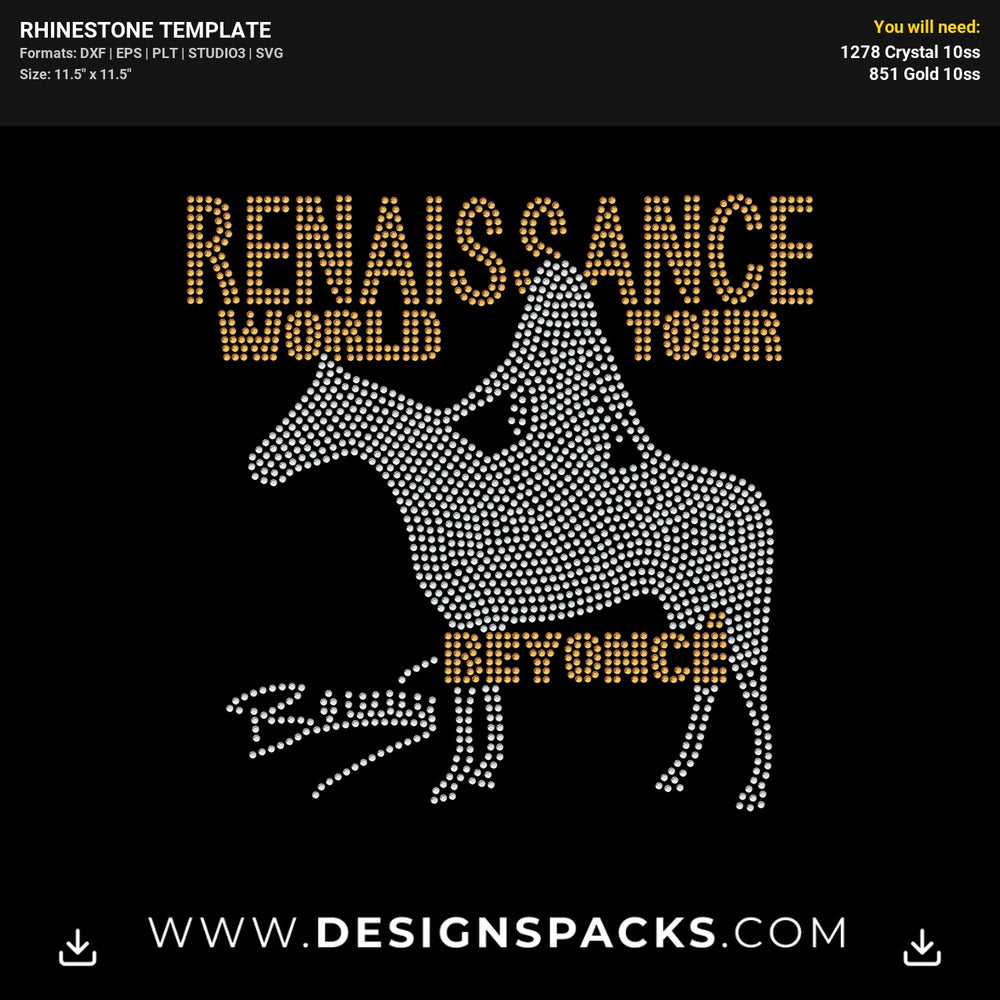 Beyonce Renaissance Tour Rhinestone Digital Template