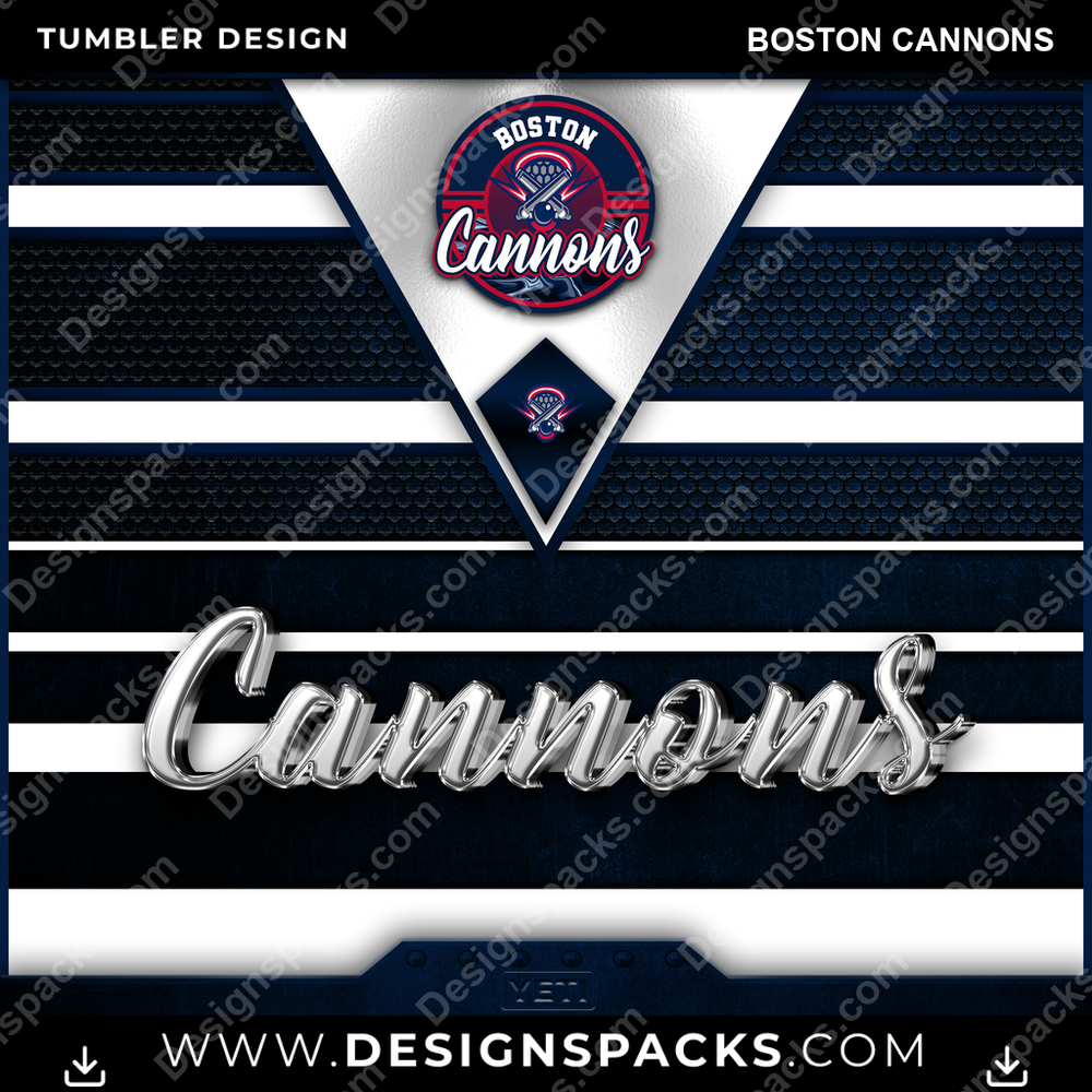 Lacrosse YETI Boston Cannons Tumbler Digital Wrap Design