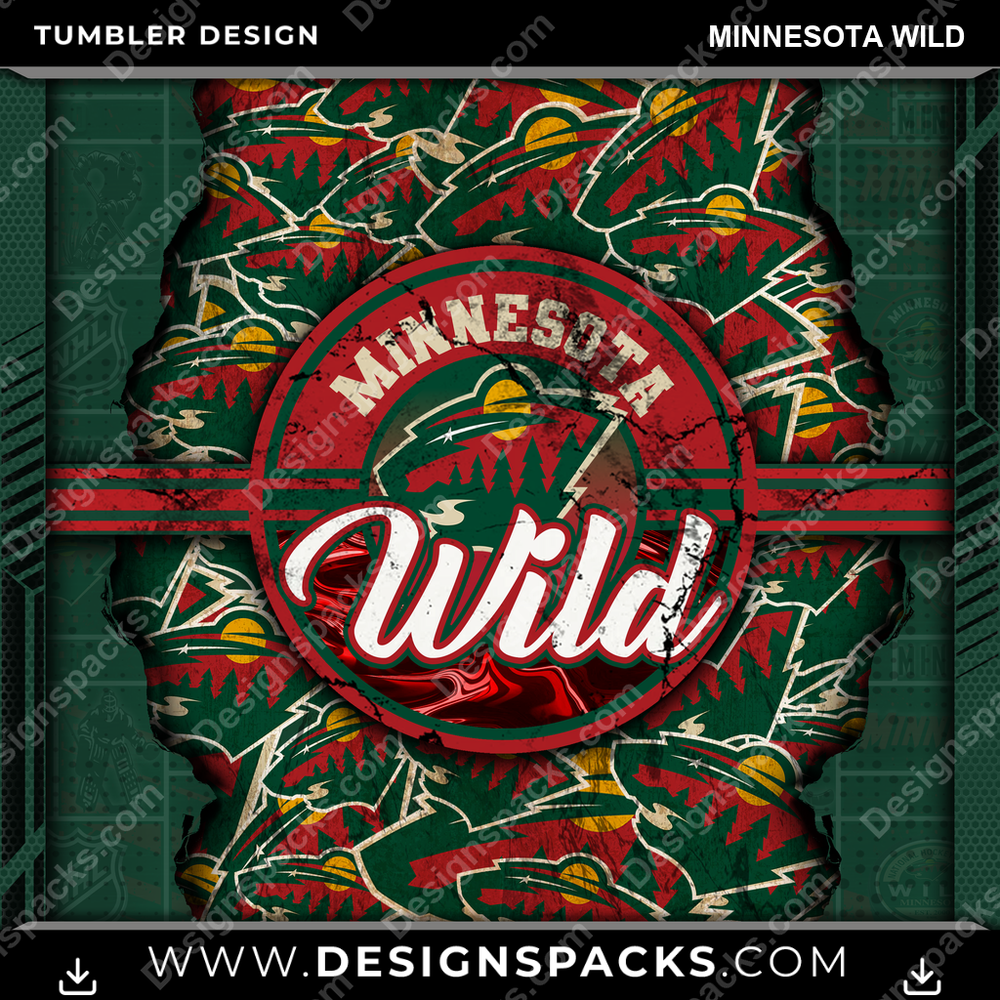 Hockey Ripped Minnesota Wild Tumbler Digital Wrap Design