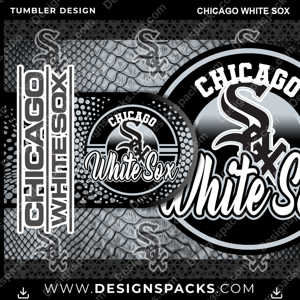 Baseball Hyper Chicago White Sox Tumbler Digital Wrap Design