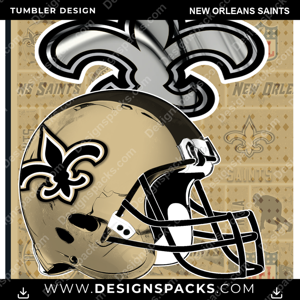 Football Posters New Orleans Saints NFL Football Tumbler Digital Wrap Design Download