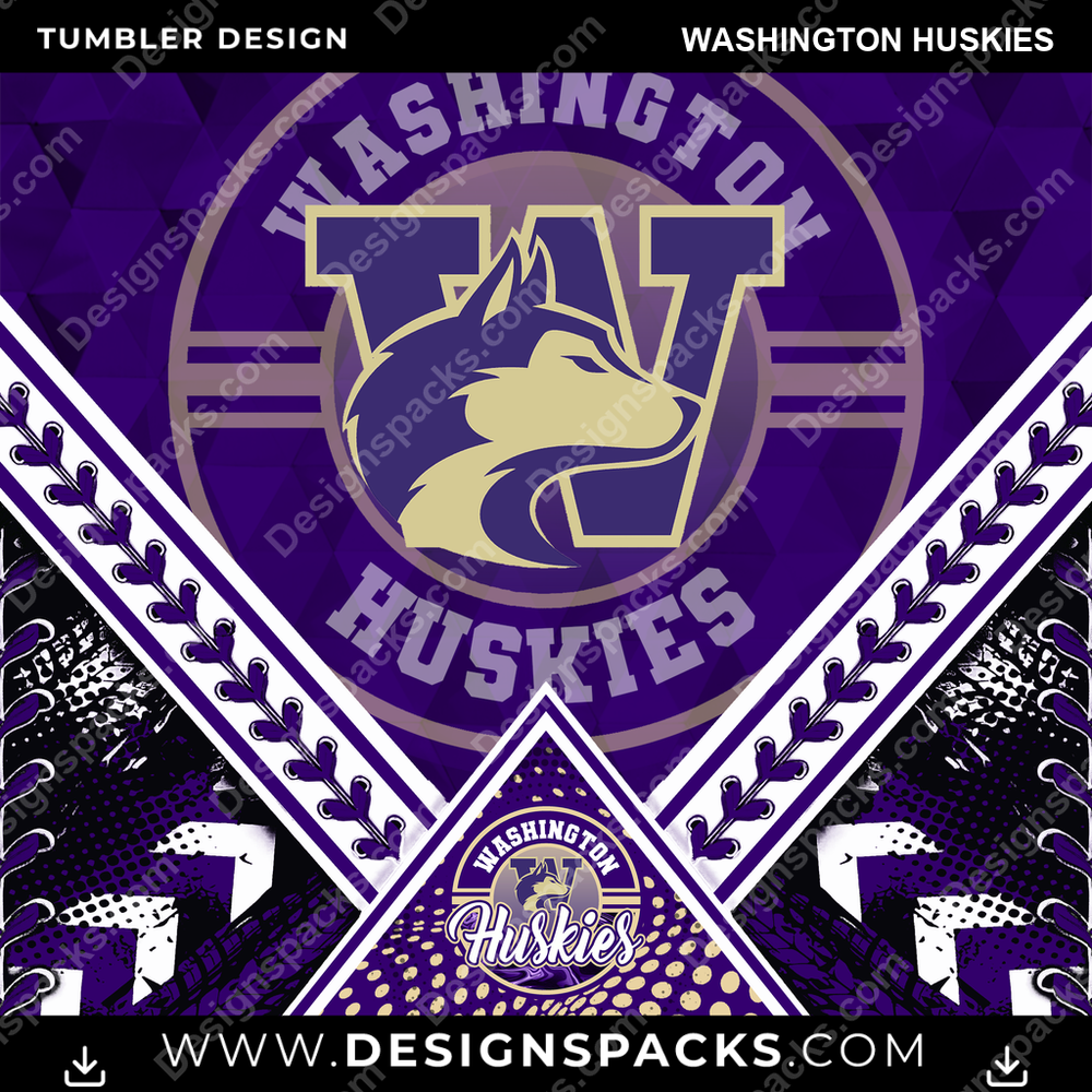 College Sport Diamond Washington Huskies NCAA College Sport Tumbler Digital Wrap Design Download