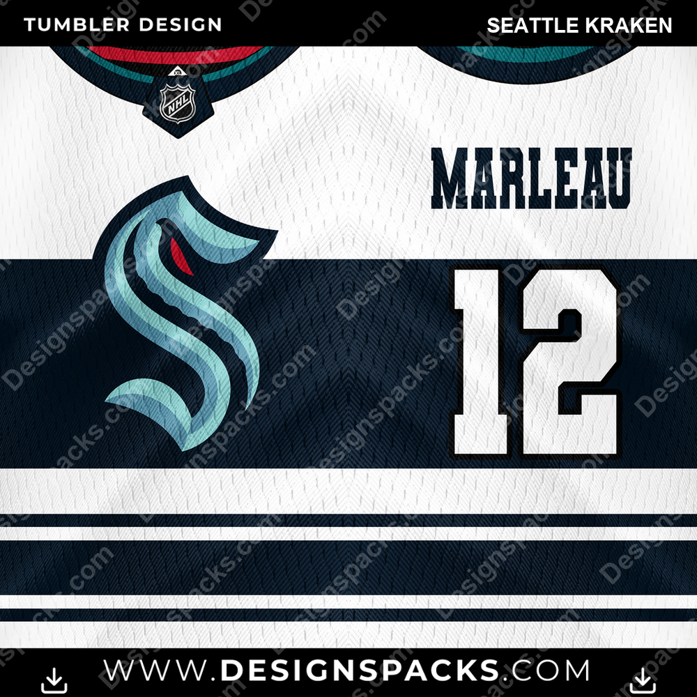 Ice Hockey Jersey Seattle Kraken Tumbler Digital Wrap Design