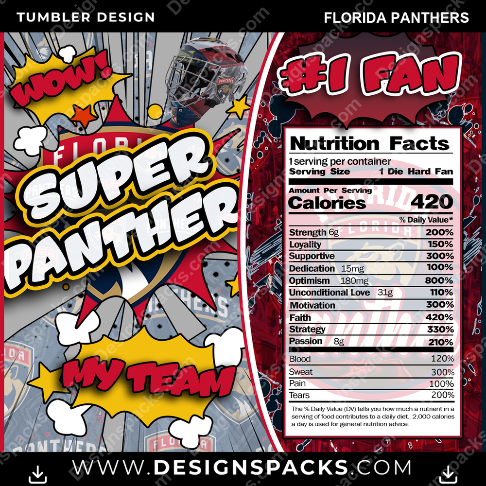 Hockey Super Team Florida Panthers Tumbler Digital Wrap Design