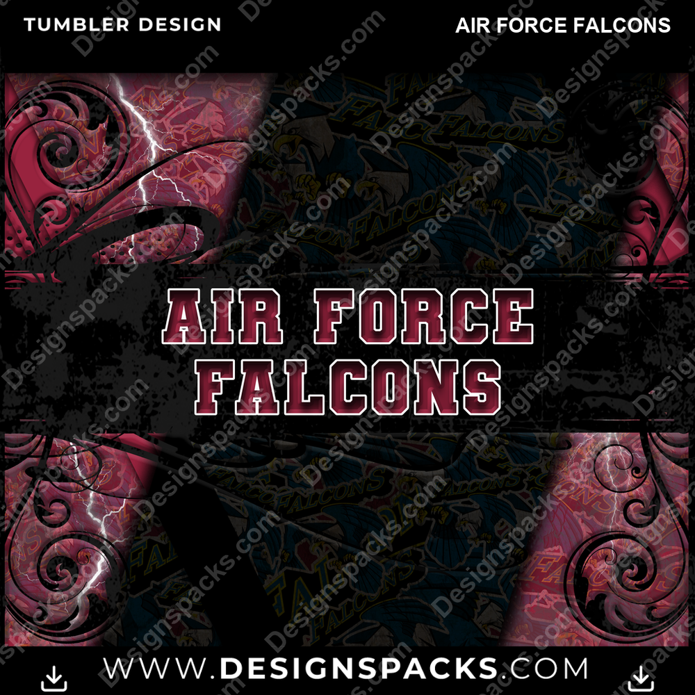 College Sport Elegant Air Force Falcons NCAA College Sport Tumbler Digital Wrap Design Download