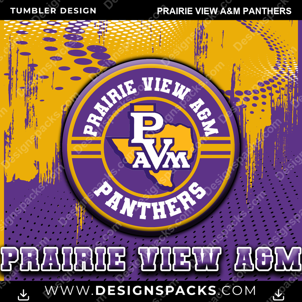 College Sport Dot Logo Prairie View A&M Panthers NCAA College Sport Tumbler Digital Wrap Design Download