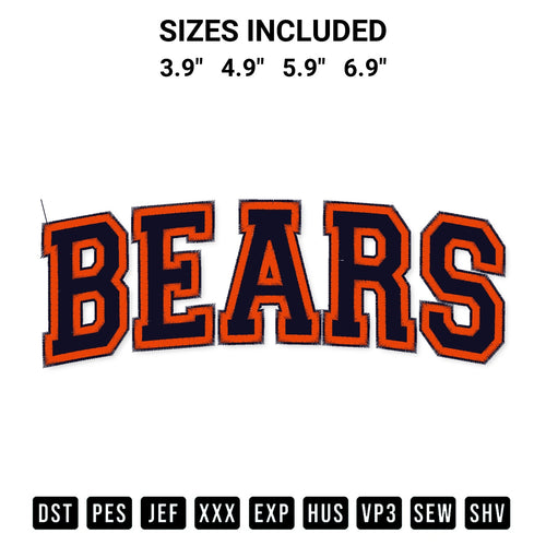 Looking for the perfect pattern? Download the Bears Word Logo Embroidery Design embroidery design today at Designspacks.com. Crisp, clean stitching guaranteed. Available sizes: 3.9