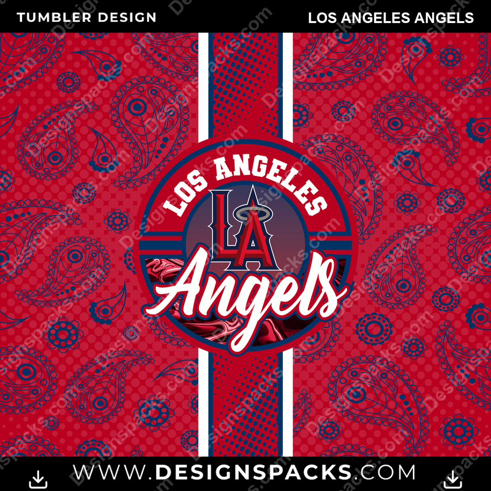 Baseball Handkerchief Los Angeles Angels Tumbler Digital Wrap Design