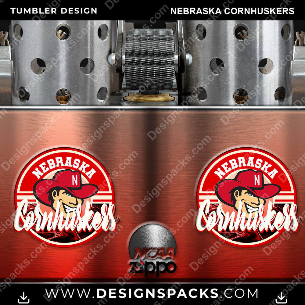 College Sport Zippo Lighter Nebraska Cornhuskers NCAA Tumbler Digital Wrap Design Download