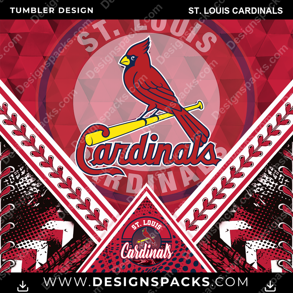 Baseball Diamond St. Louis Cardinals MLB Baseball Tumbler Digital Wrap Design Download