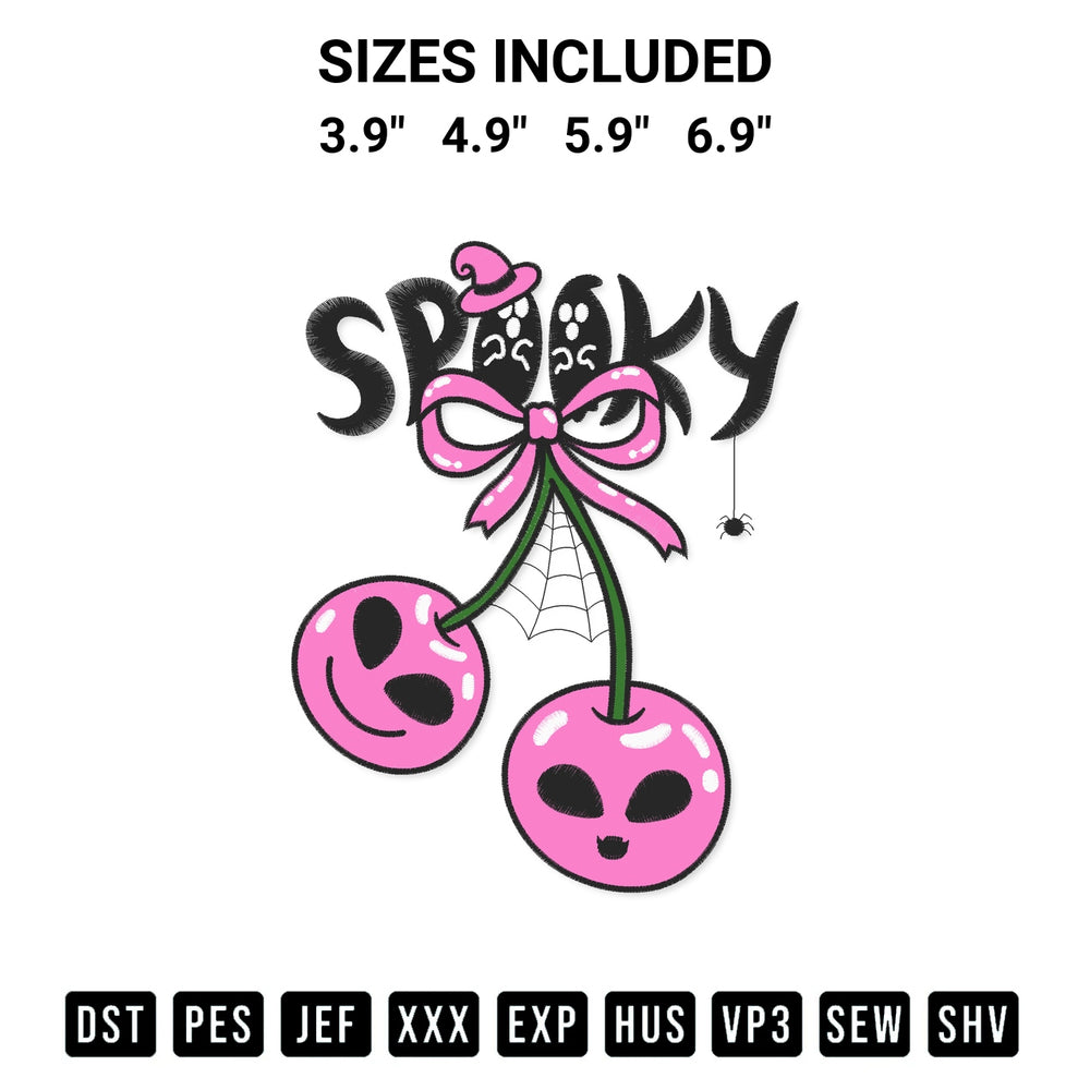 Create amazing crafts with the Spooky Ghost Pink Cherry Embroidery Design embroidery file. High-quality digital download from Designspacks.com, perfect for beginners and pros. Available sizes: 3.9", 4.9", 5.9", 6.9".
