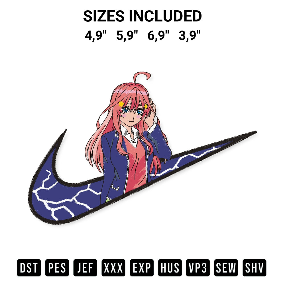 Download the Itsuki Nakano Gotoubun No Hanayome Logo Embroidery Design machine embroidery design exclusively at Designspacks.com. Premium digitized pattern for apparel and DIY crafts. Available sizes: 4,9", 5,9", 6,9", 3,9".