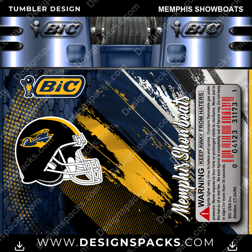 Canada Football BIC Lighter Memphis Showboats CFL Canada Tumbler Digital Wrap Design Download