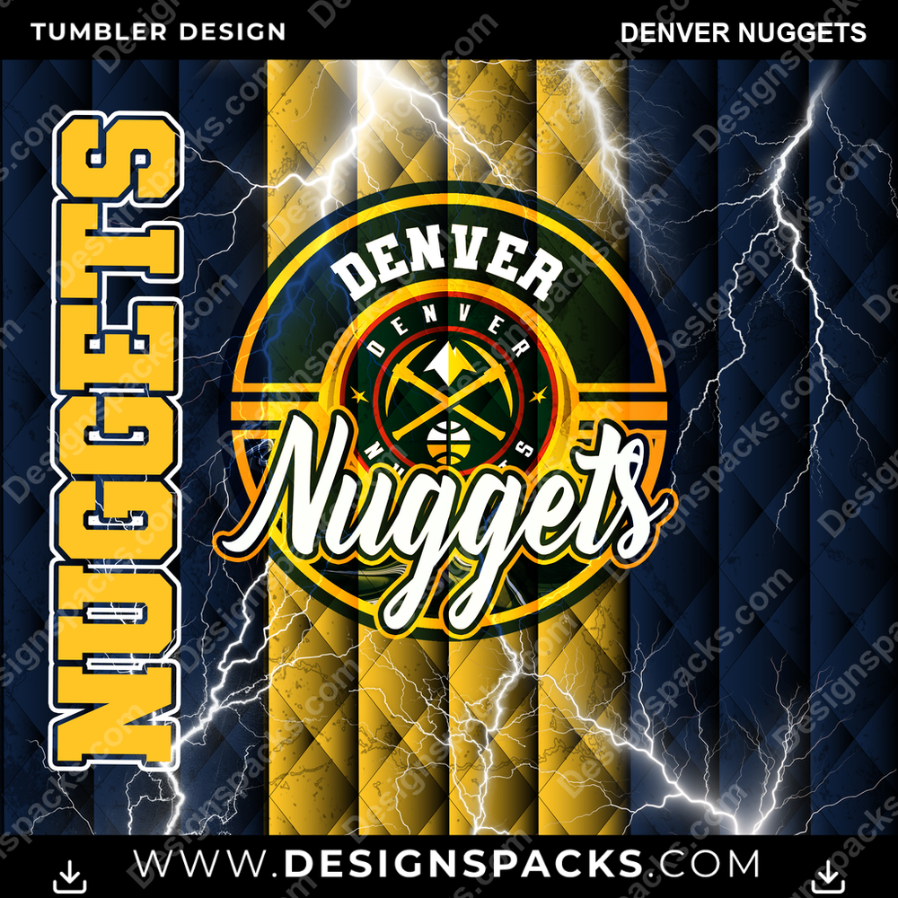 Basketball Diamond Denver Nuggets Tumbler Digital Wrap Design
