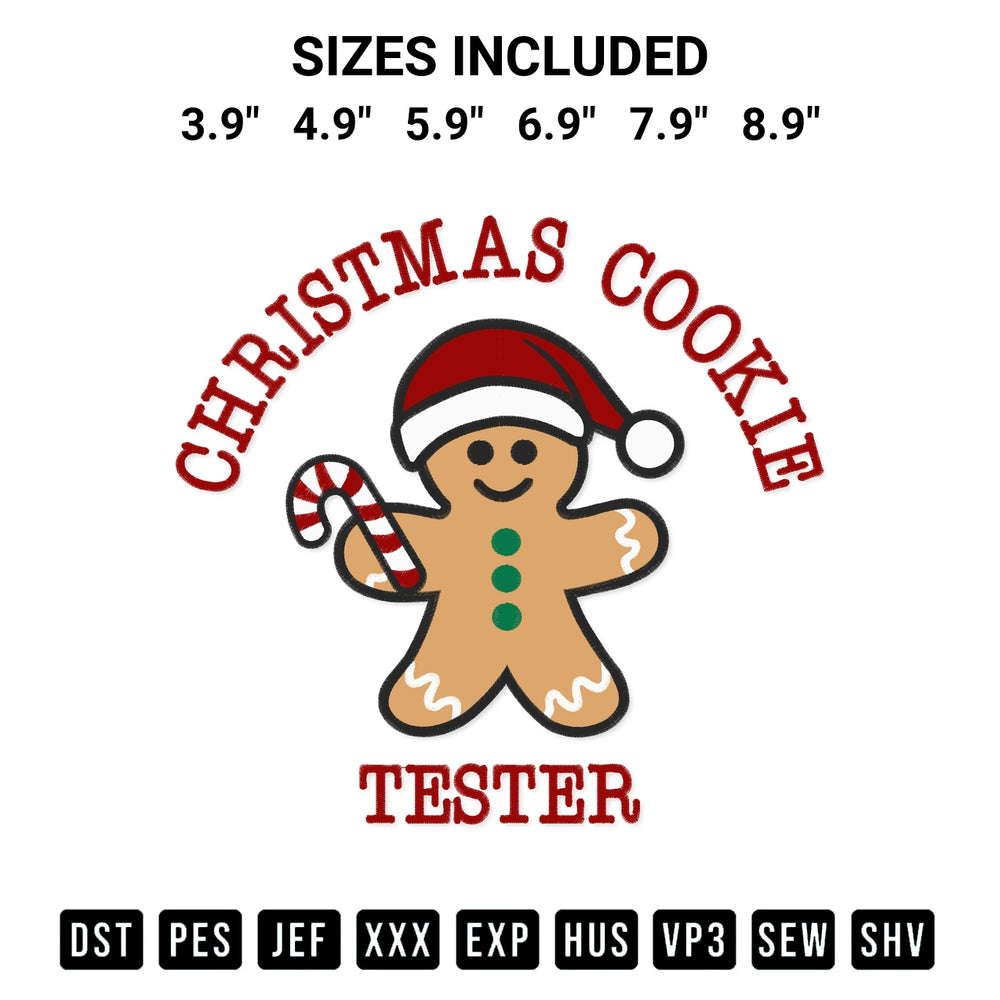 Create amazing crafts with the Christmas Cookie Baker Tester Embroidery Design embroidery file. High-quality digital download from Designspacks.com, perfect for beginners and pros. Available sizes: 3.9", 4.9", 5.9", 6.9", 7.9", 8.9".