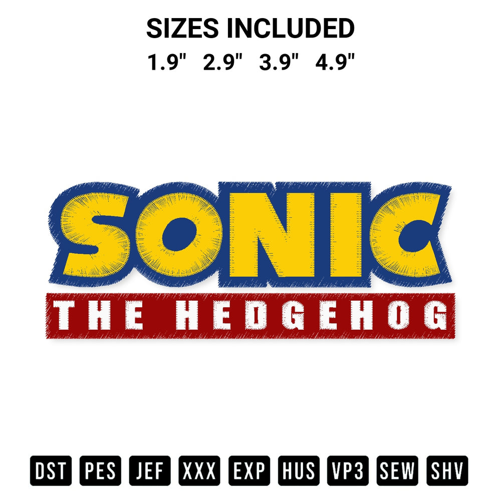 Looking for the perfect pattern? Download the Sonic The Hedgehog Logo Embroidery Design embroidery design today at Designspacks.com. Crisp, clean stitching guaranteed. Available sizes: 1.9", 2.9", 3.9", 4.9".