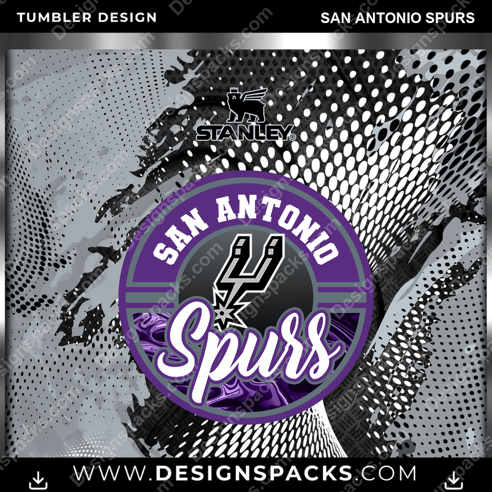 Basketball Stanley San Antonio Spurs Tumbler Digital Wrap Design