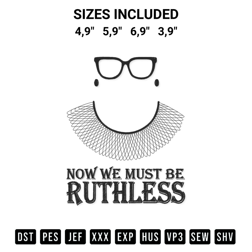 Download the Now We Must Be Ruthless Logo Embroidery Design machine embroidery design exclusively at Designspacks.com. Premium digitized pattern for apparel and DIY crafts. Available sizes: 4,9", 5,9", 6,9", 3,9".