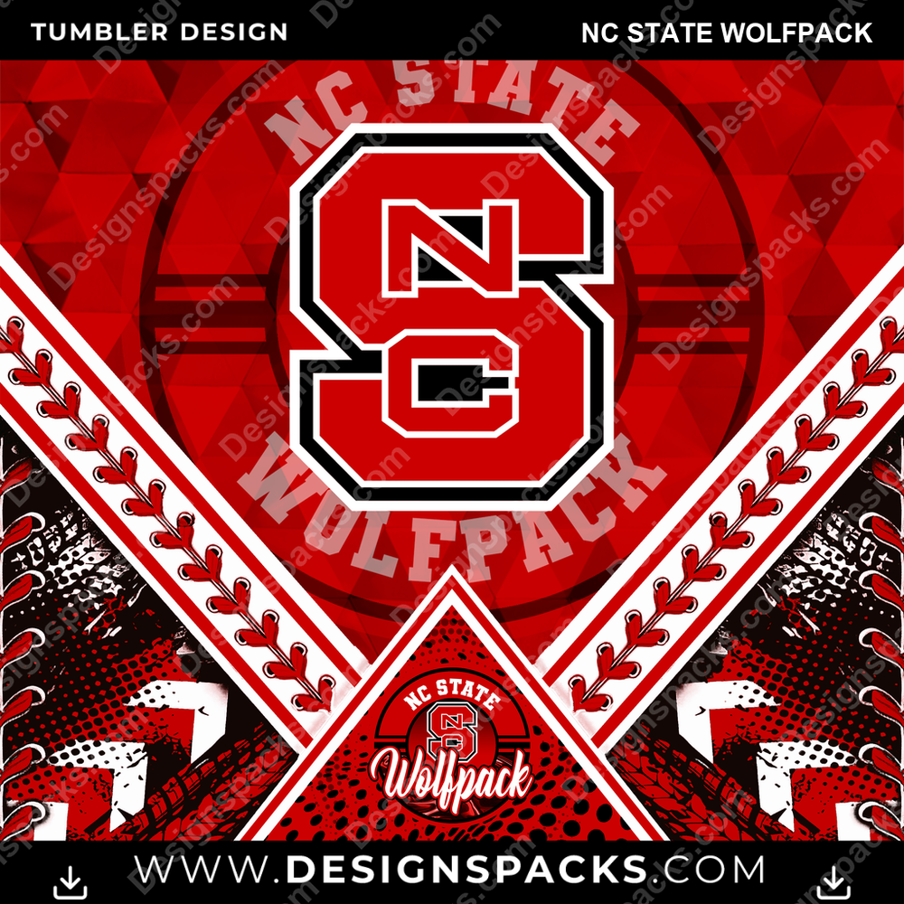 College Sport Diamond Nc State Wolfpack Tumbler Digital Wrap Design