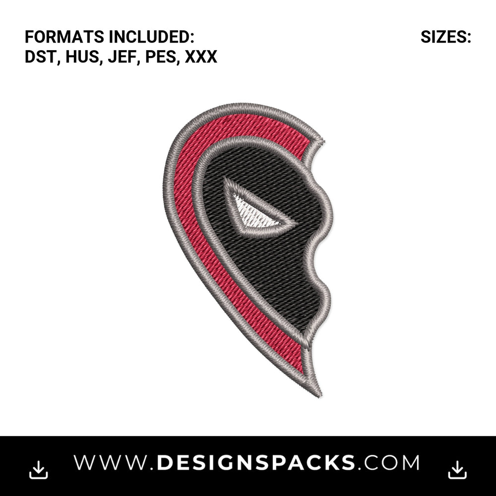 Deadpool Best Friends Half Heart Embroidery Design - Instant digital download pattern at Designspacks.com