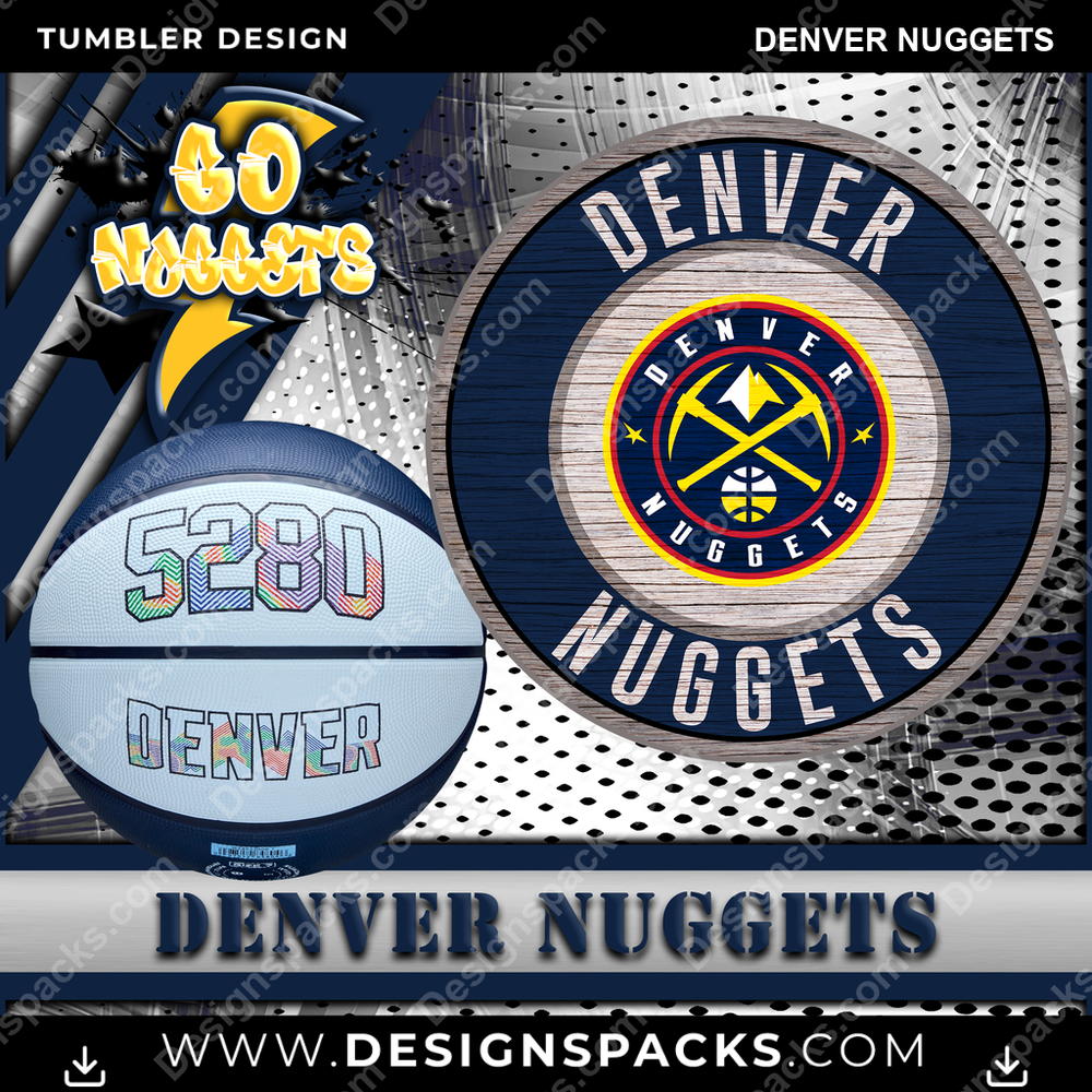 Basketball Go Team Denver Nuggets Tumbler Digital Wrap Design