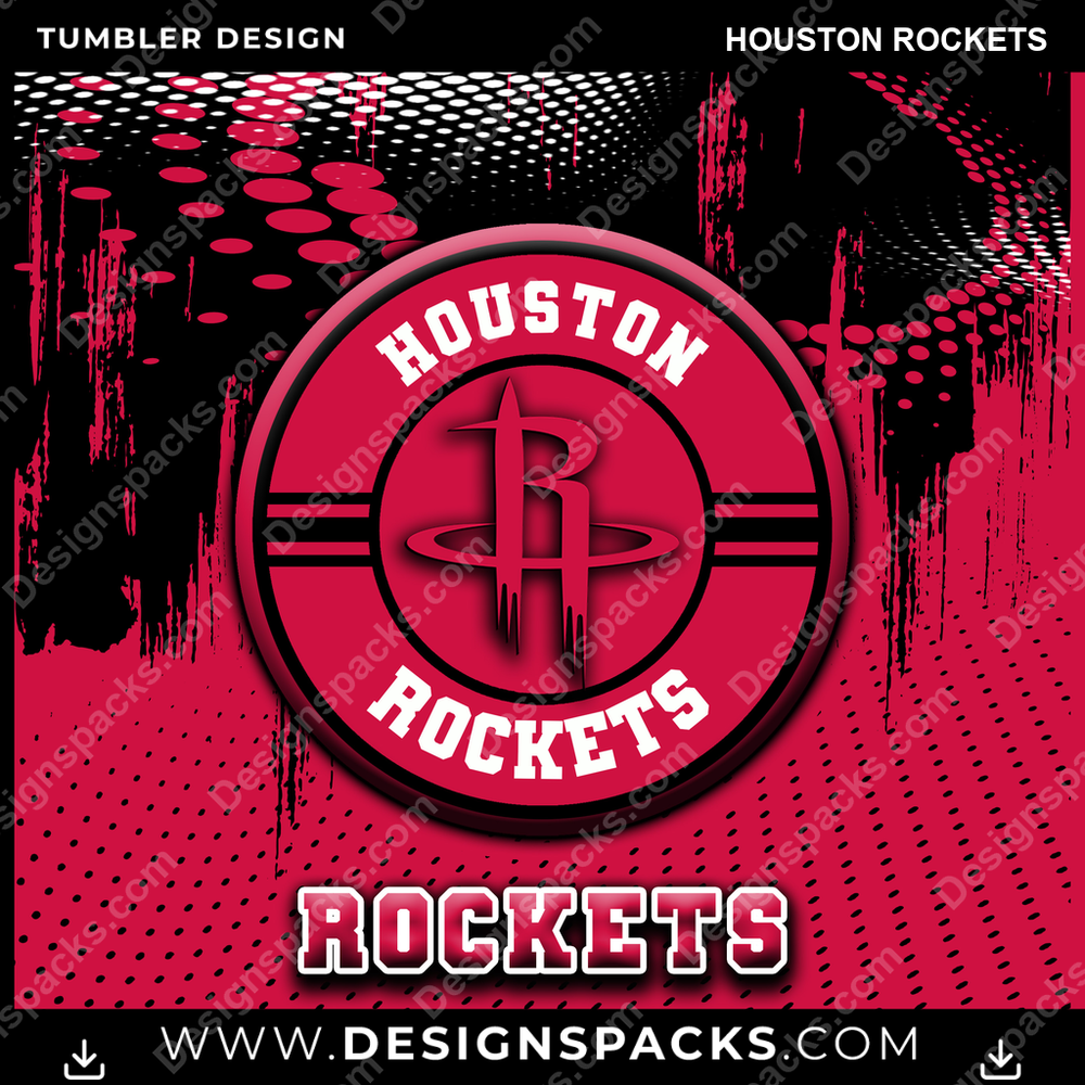 Basketball Dot Logo Houston Rockets Tumbler Digital Wrap Design