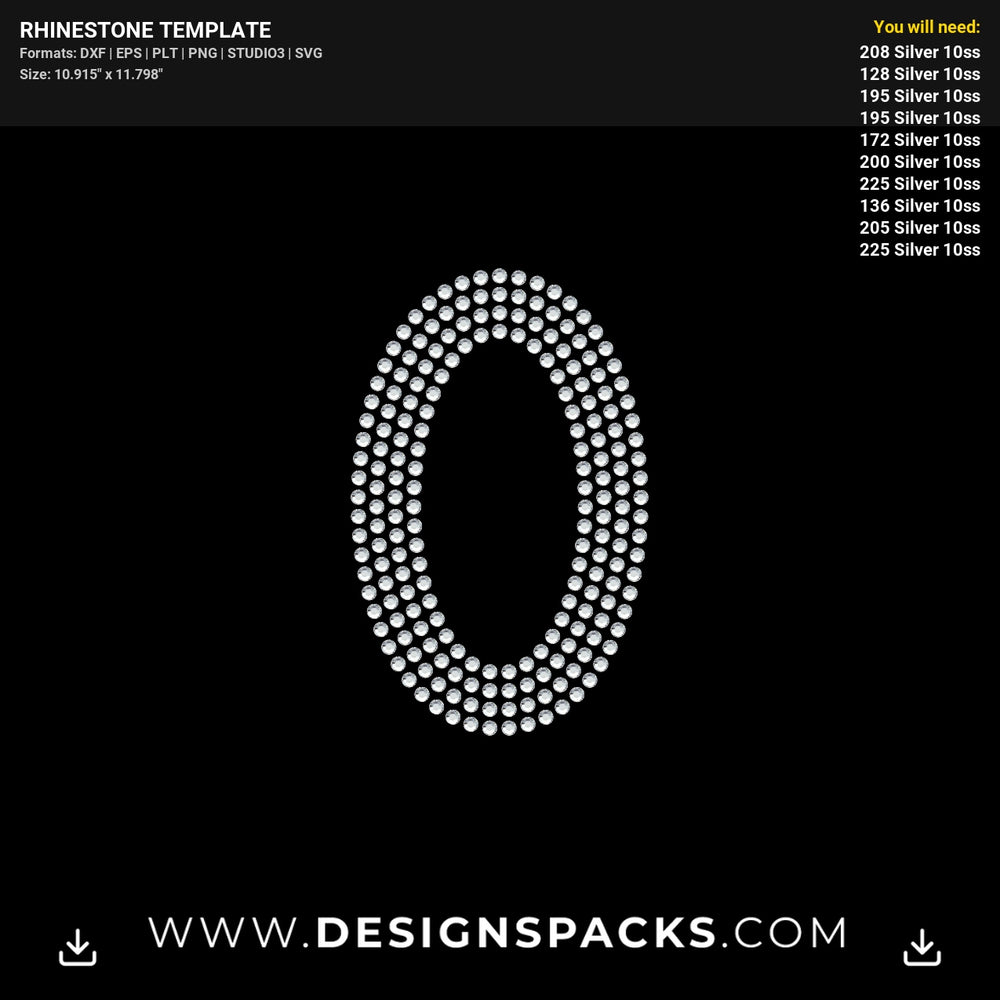 Fabulous Birthday Numbers Rhinestone Digital Template