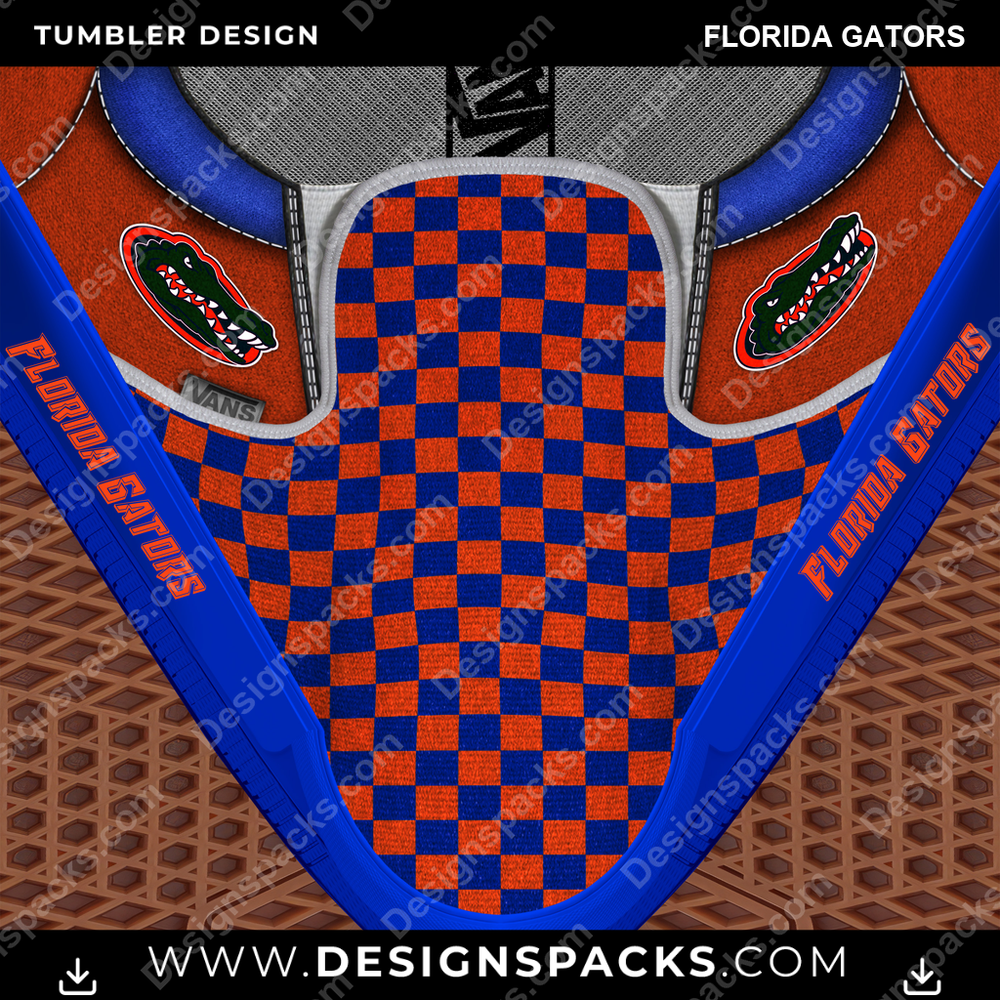 College Sport Vans Classic Florida Gators Tumbler Digital Wrap Design