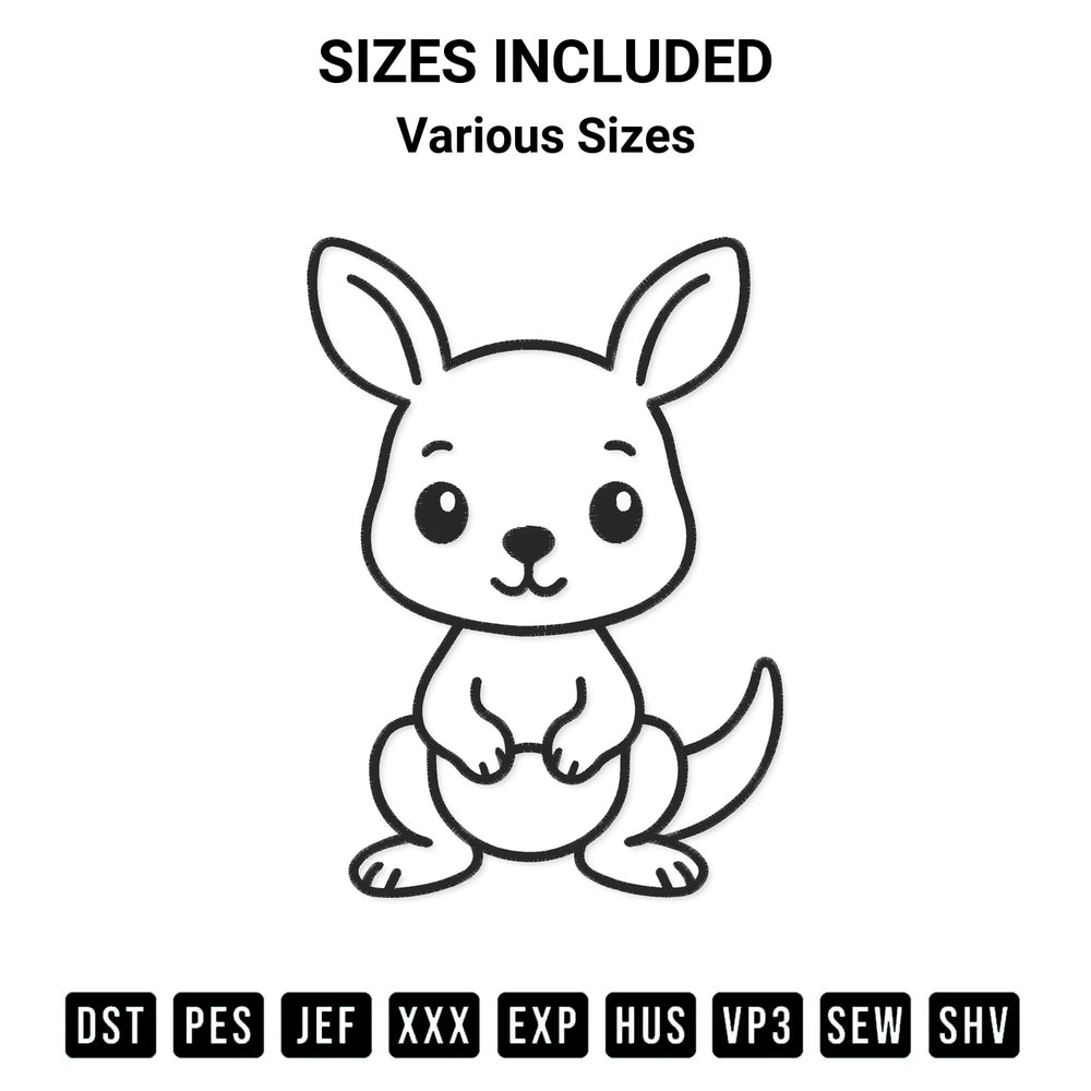 Create amazing crafts with the Kangaroo Applique Embroidery Design embroidery file. High-quality digital download from Designspacks.com, perfect for beginners and pros. Available sizes: Various Sizes.