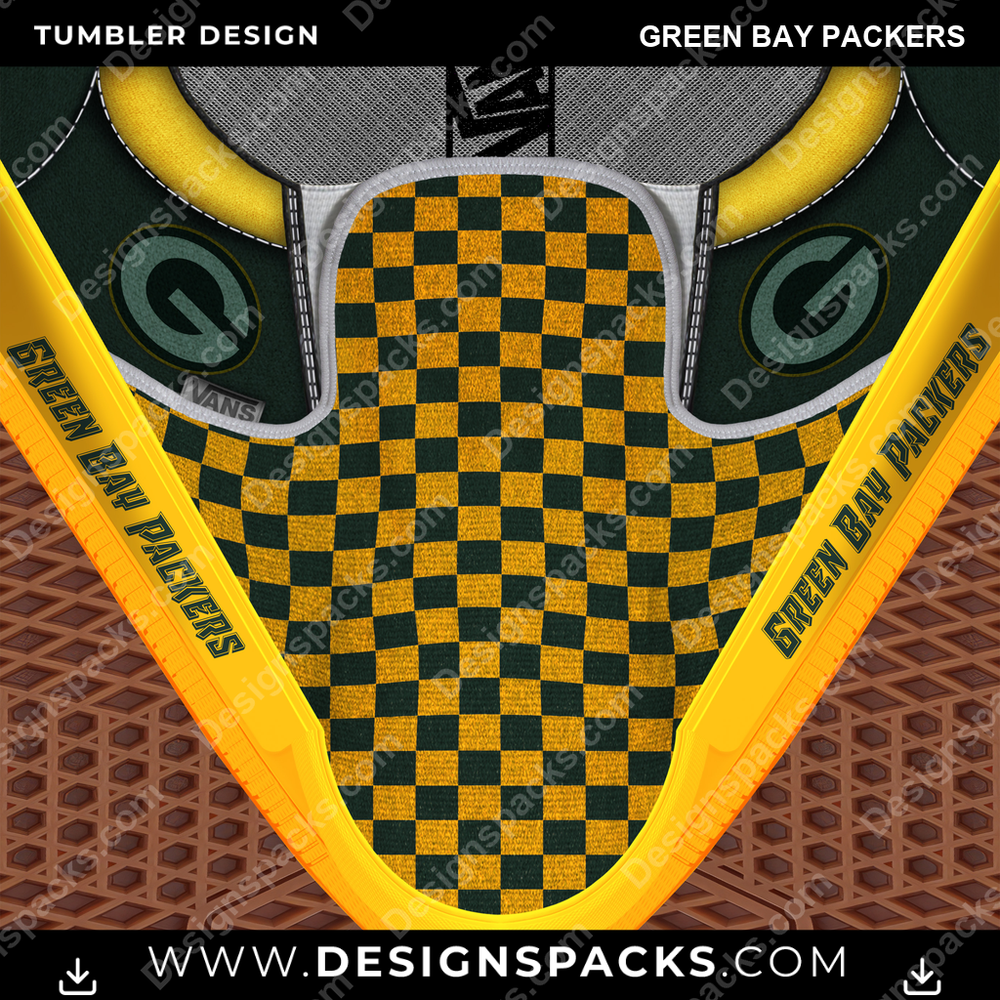 Football Vans Classic Green Bay Packers NFL Football Tumbler Digital Wrap Design Download