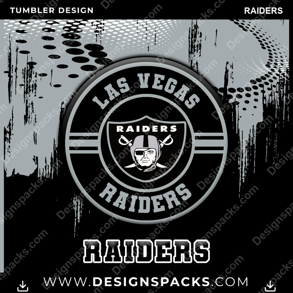 Football Dot Logo Raiders Tumbler Digital Wrap Design