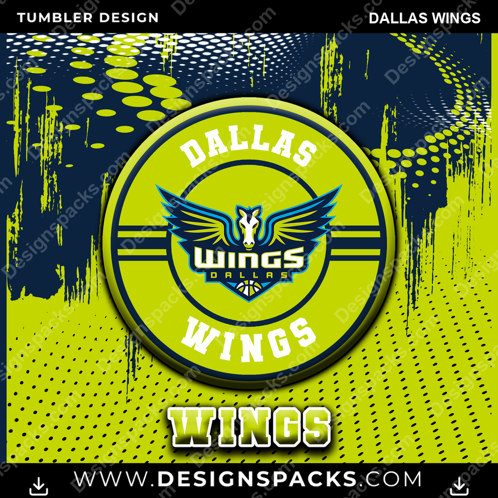 Basketball Dot Logo Dallas Wings Tumbler Digital Wrap Design