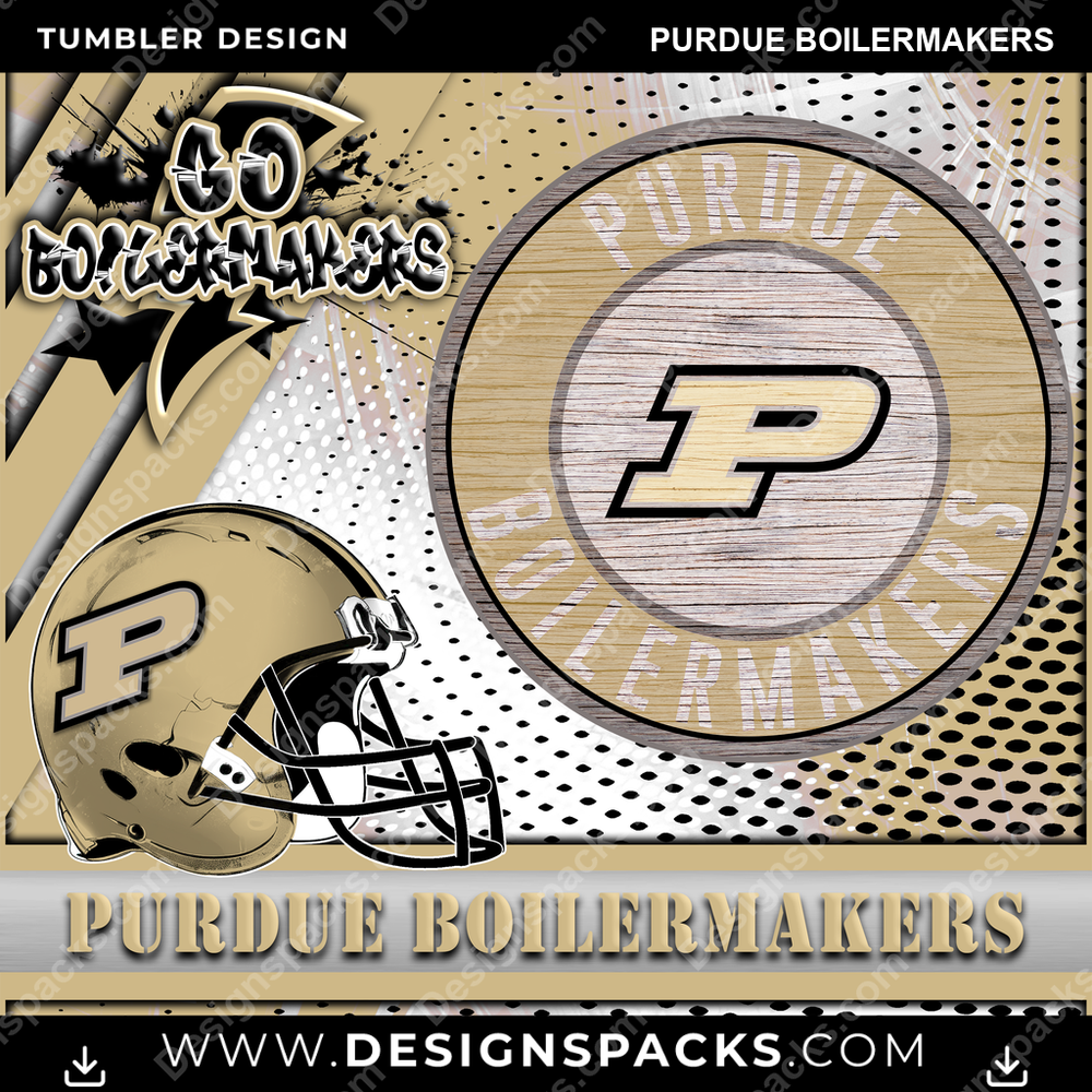 College Sport Go Team 2 Purdue Boilermakers Tumbler Digital Wrap Design