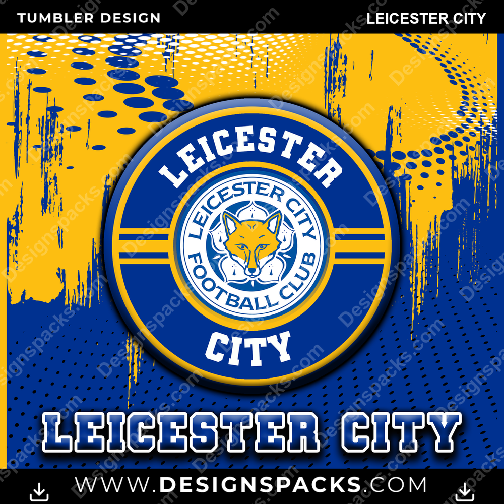 Soccer UK Dot Logo Leicester City Tumbler Digital Wrap Design