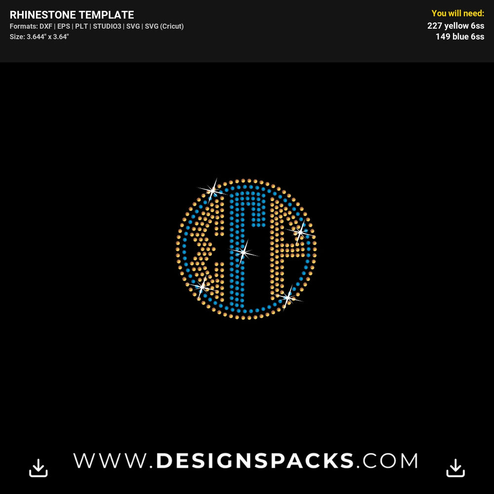 Sigma Gamma Rho Monogram Ss6 Rhinestone Digital Template