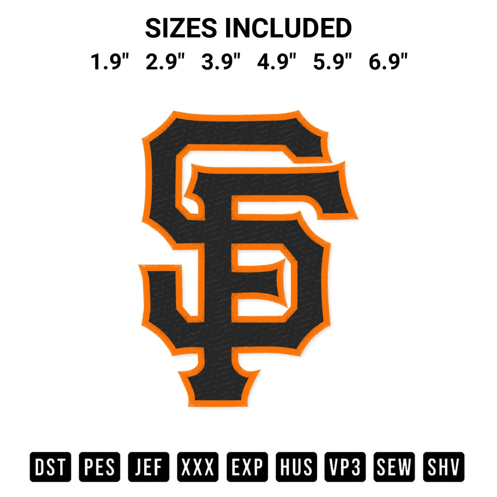 Stitch like a pro with the San Francisco Giants Logo Embroidery Design embroidery pattern from Designspacks.com. High-quality digital machine embroidery file. Available sizes: 1.9", 2.9", 3.9", 4.9", 5.9", 6.9".