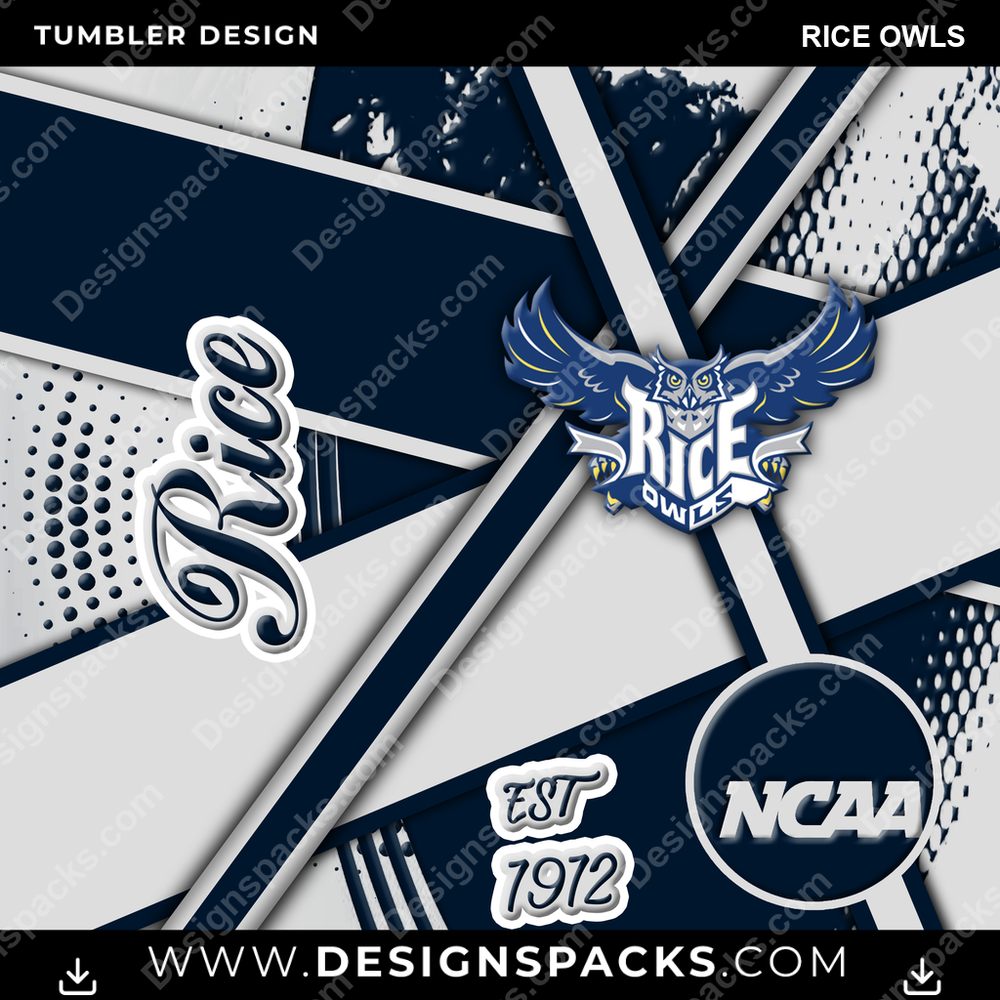 College Sport Team Sport Rice Owls NCAA College Sport Tumbler Digital Wrap Design Download