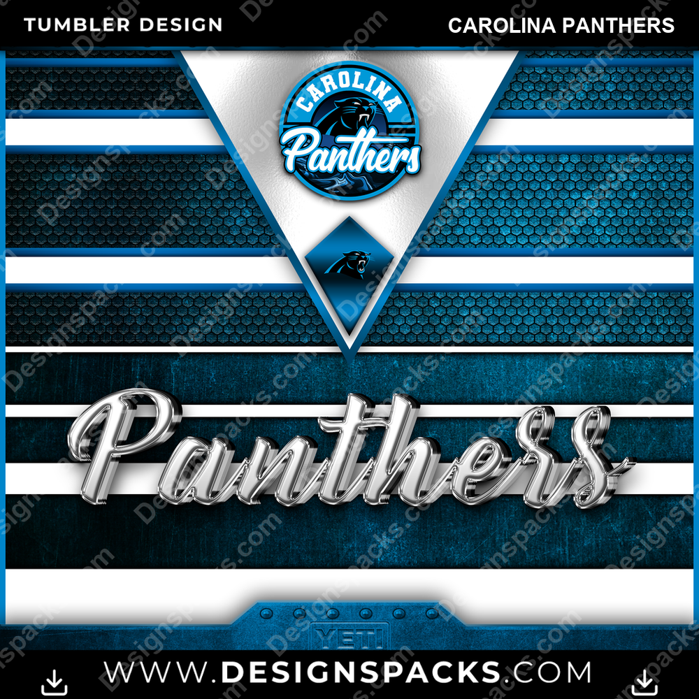Football YETI Carolina Panthers NFL Football Tumbler Digital Wrap Design Download